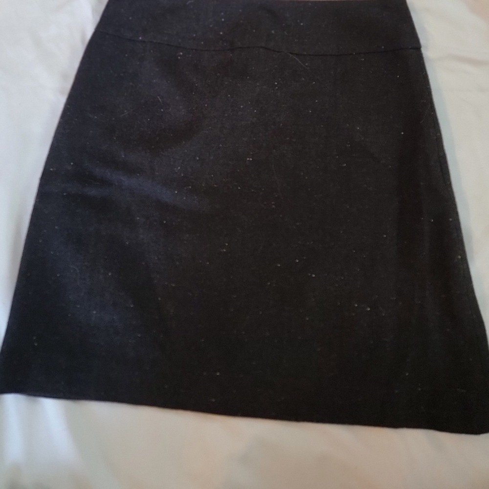 Ann Taylor Women 0 Charcoal Grey Wool Blend Tweed Textured A-Line Mini Skirt - Picture 2 of 6